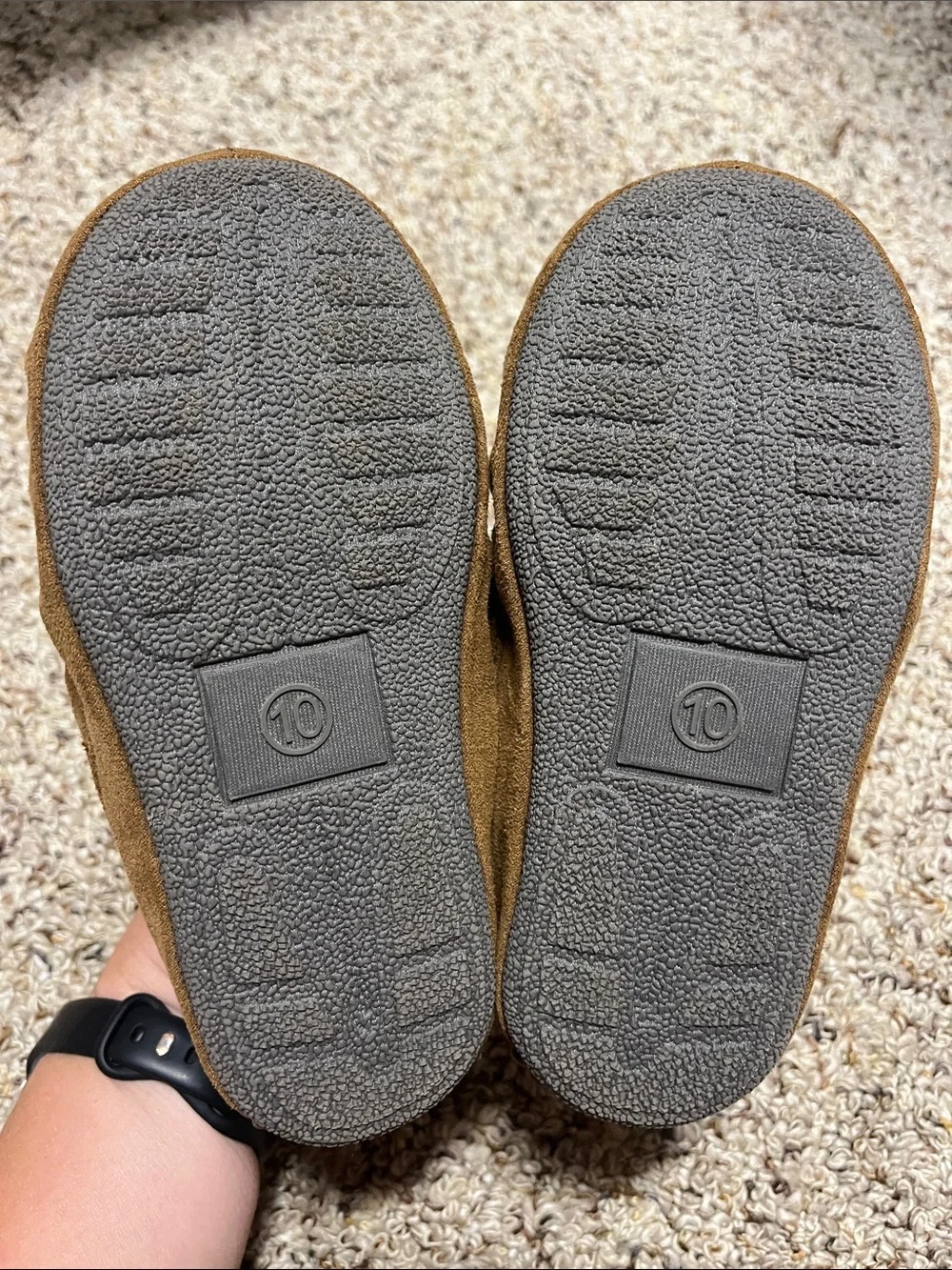 Target Kids Brown Suede Moccasin Slippers with Bow